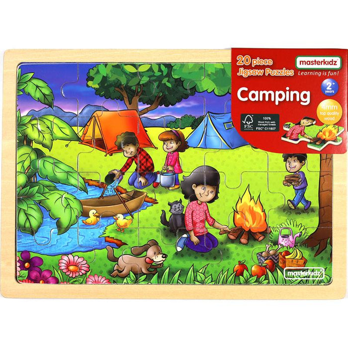 Wooden Jigsaw Puzzle Camping 20Pc