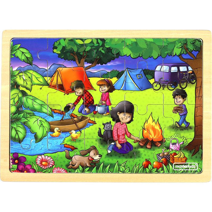 Wooden Jigsaw Puzzle Camping 20Pc
