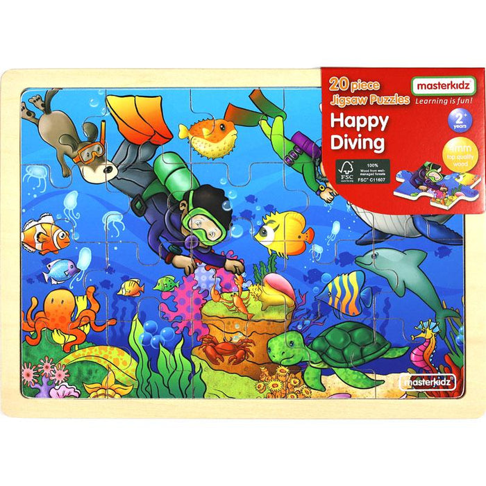 Wooden Jigsaw Puzzle Happy Diving 20Pc