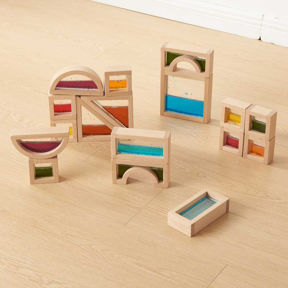 Wooden Sensory Liquid Blocks (18 Pcs) — Bright Spark Enterprises Pty Ltd