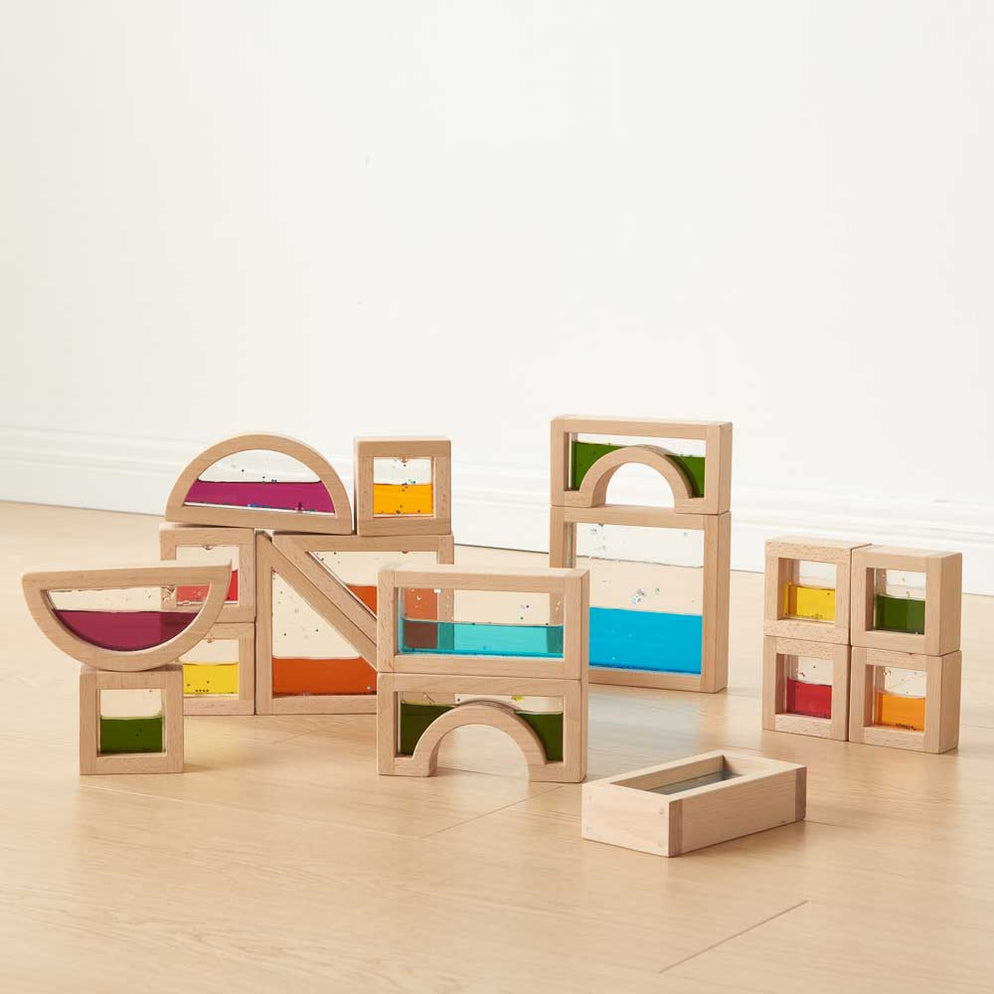 Wooden Sensory Liquid Blocks (18 Pcs) — Bright Spark Enterprises Pty Ltd