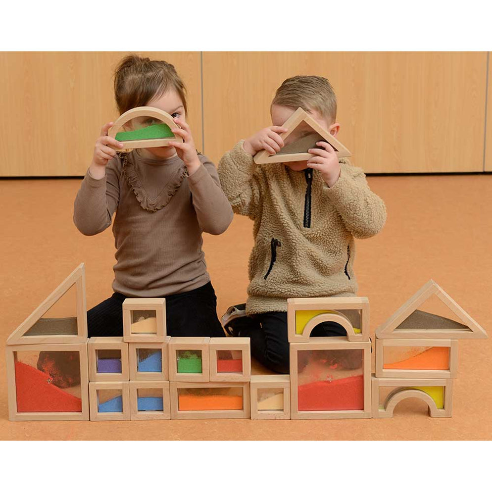 Wooden Sensory Sand Blocks (18 Pcs) — Bright Spark Enterprises Pty Ltd