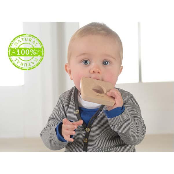 All Natural Wooden Teether Square