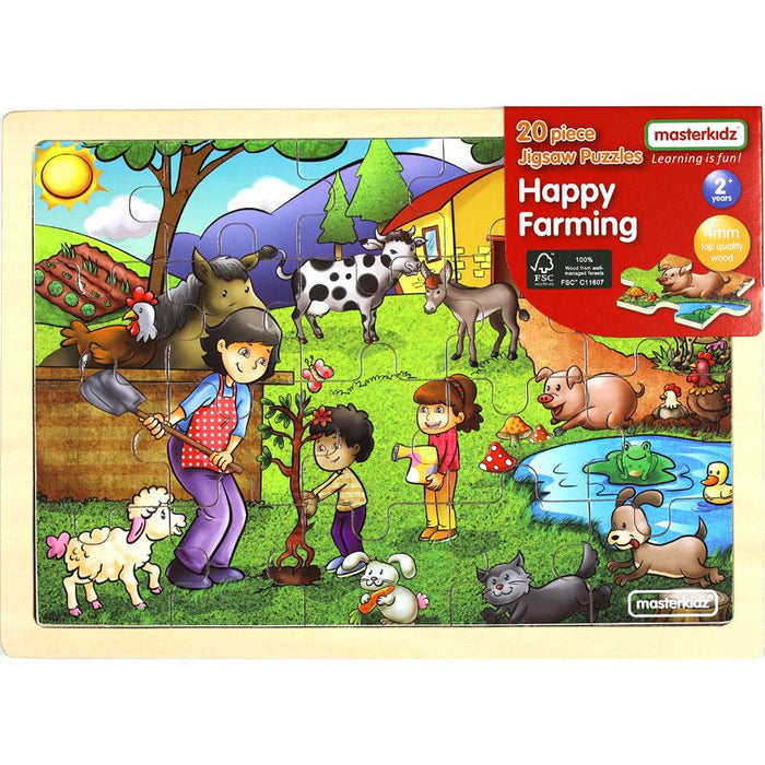 Wooden Jigsaw Puzzle Happy Farming 20Pc