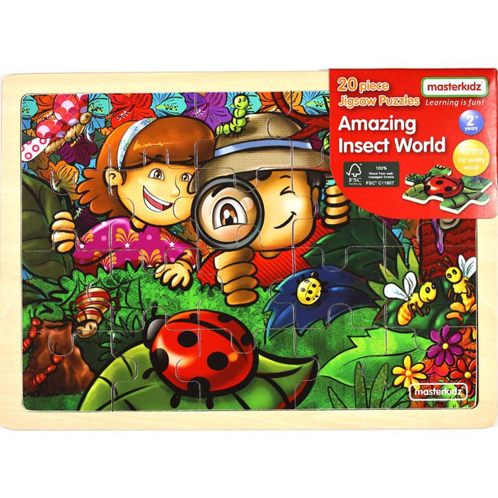 Wooden Jigsaw Puzzle Amazing Insect World 20Pc