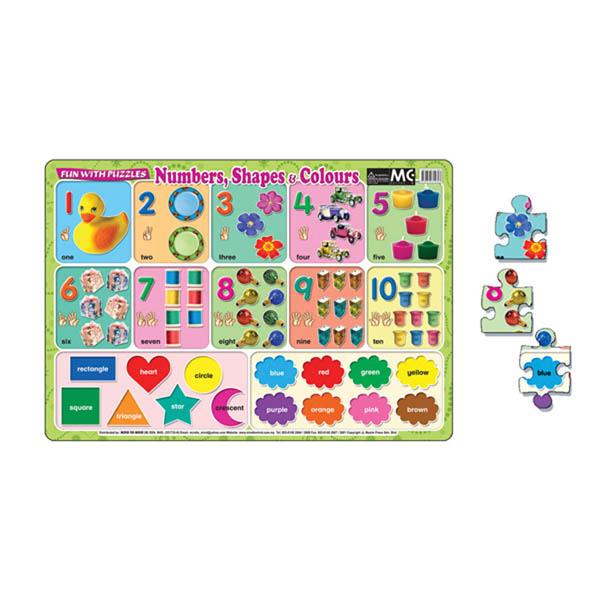 Fun With Puzzles Numbers Shapes & Colours